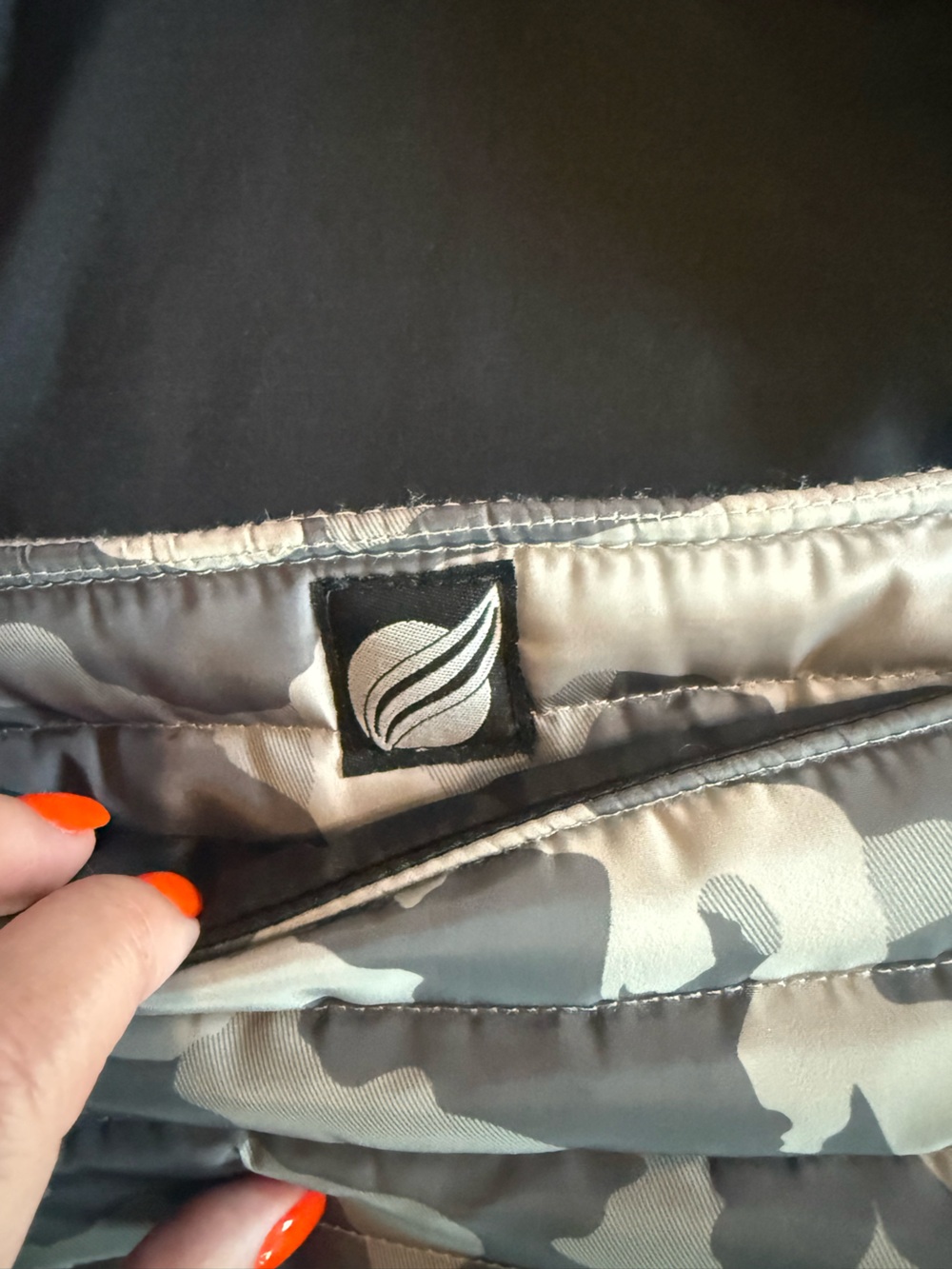 THINK ROYLN Gray Camo Crossbody with Pink Stripe Strap - Picture 2 of 5